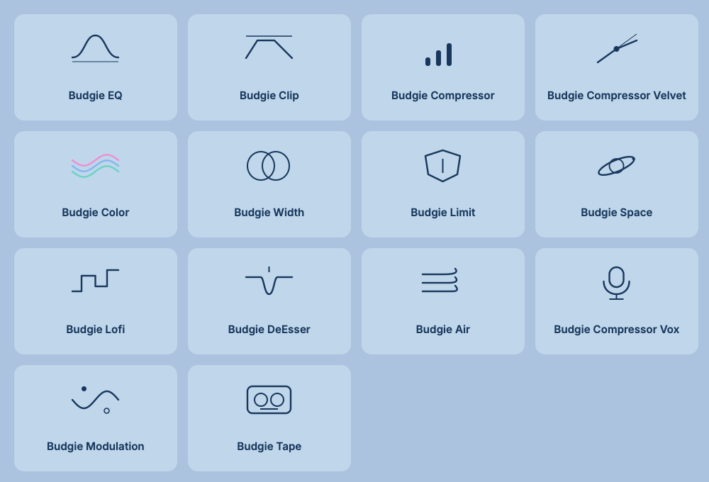 Budgie Essentials 内置效果器图标与名称
